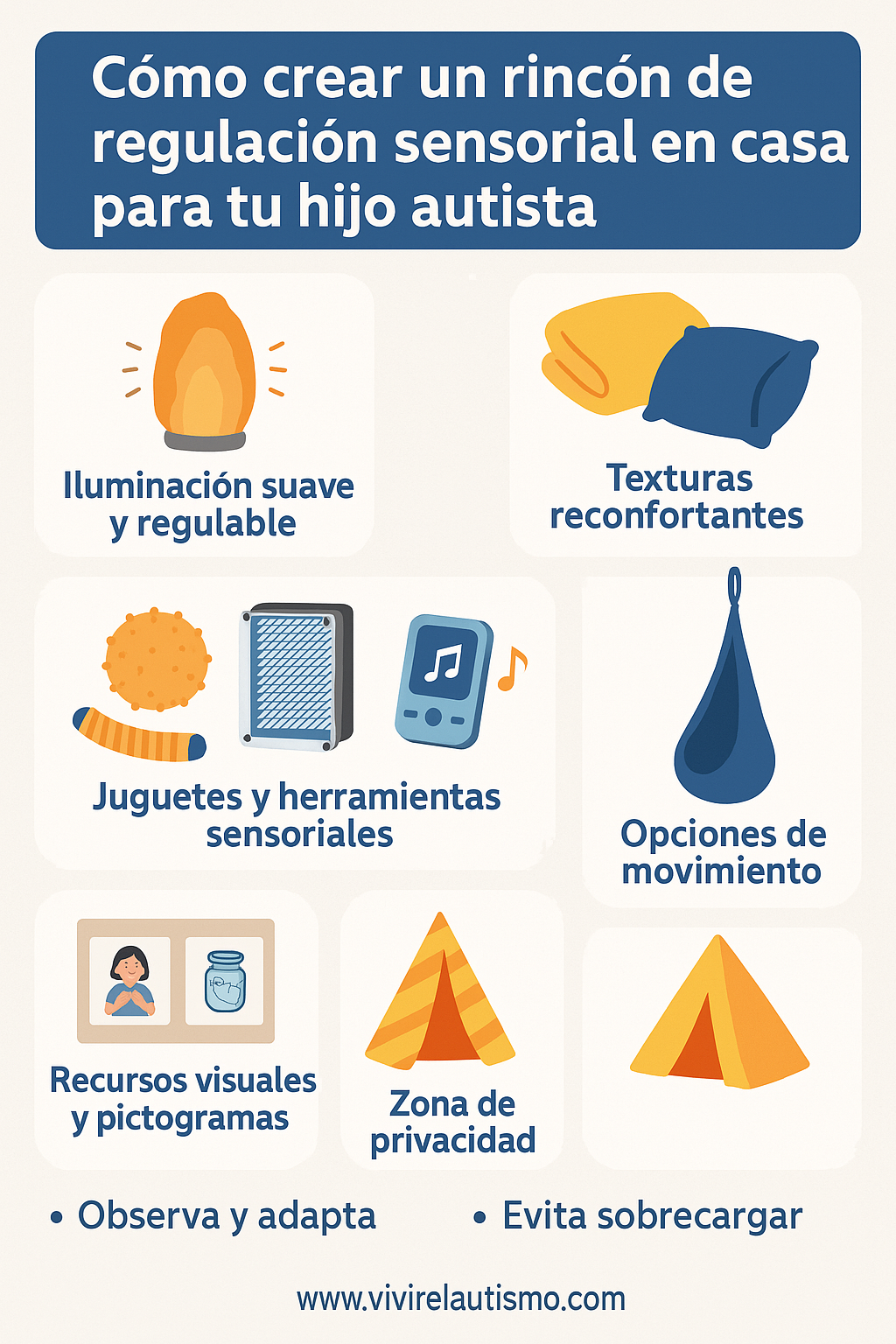 Cómo crear un rincón de regulación sensorial en casa para tu hijo autista