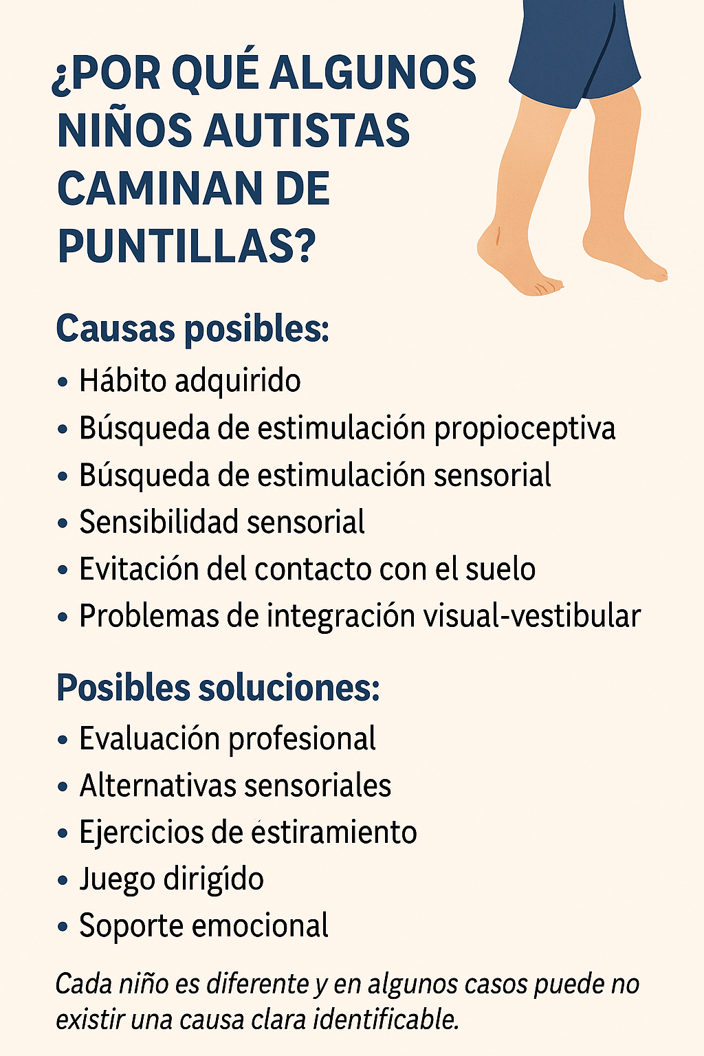 ¿Por qué algunos niños autistas caminan de puntillas?