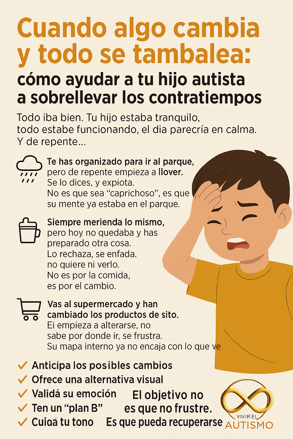 “Cuando algo cambia y todo se tambalea: cómo ayudar a tu hijo autista a sobrellevar los contratiempos”