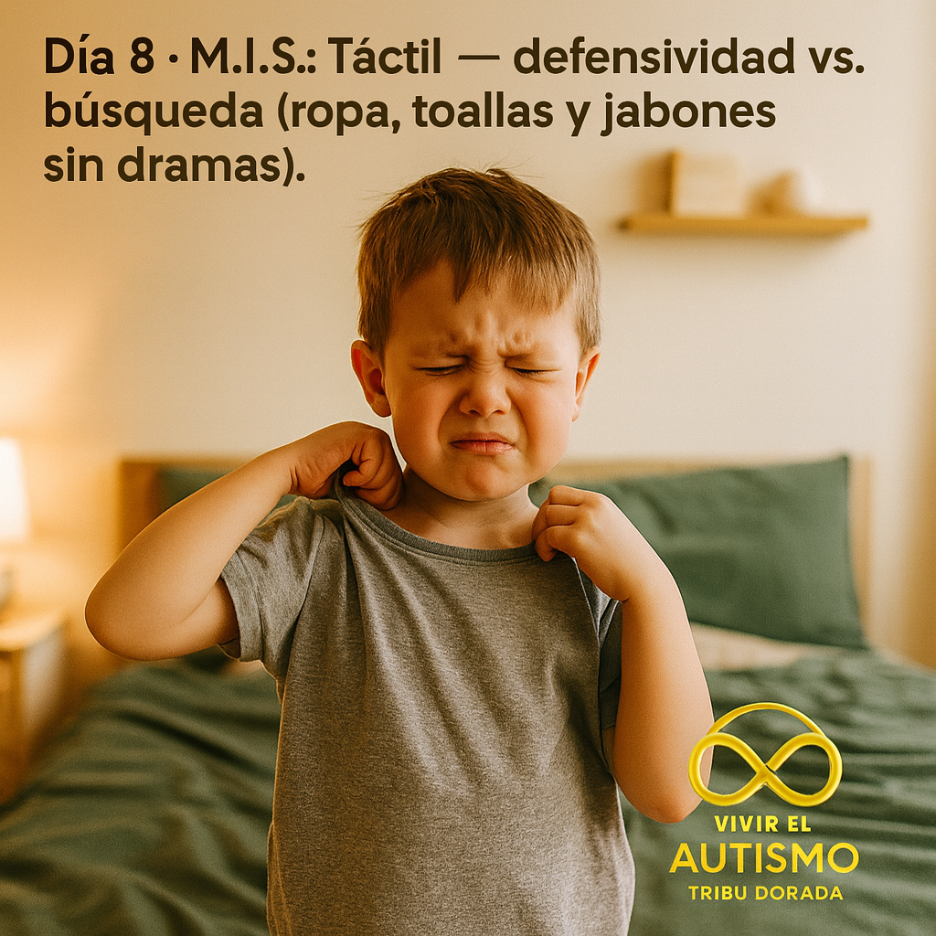 Día 8 · M.I.S.: Táctil — defensividad vs. búsqueda (ropa, toallas y jabones sin dramas)
