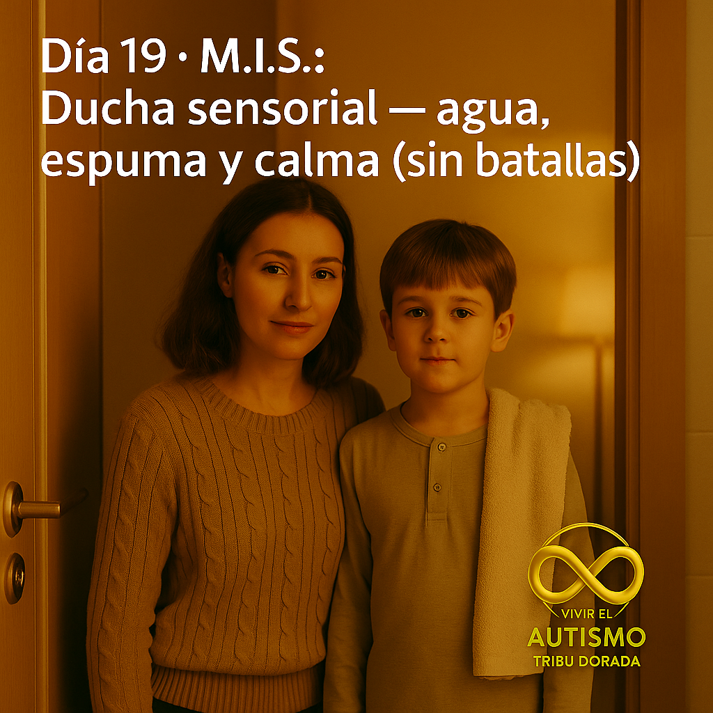 Día 19 · M.I.S.: Ducha sensorial — agua, espuma y calma (sin batallas)
