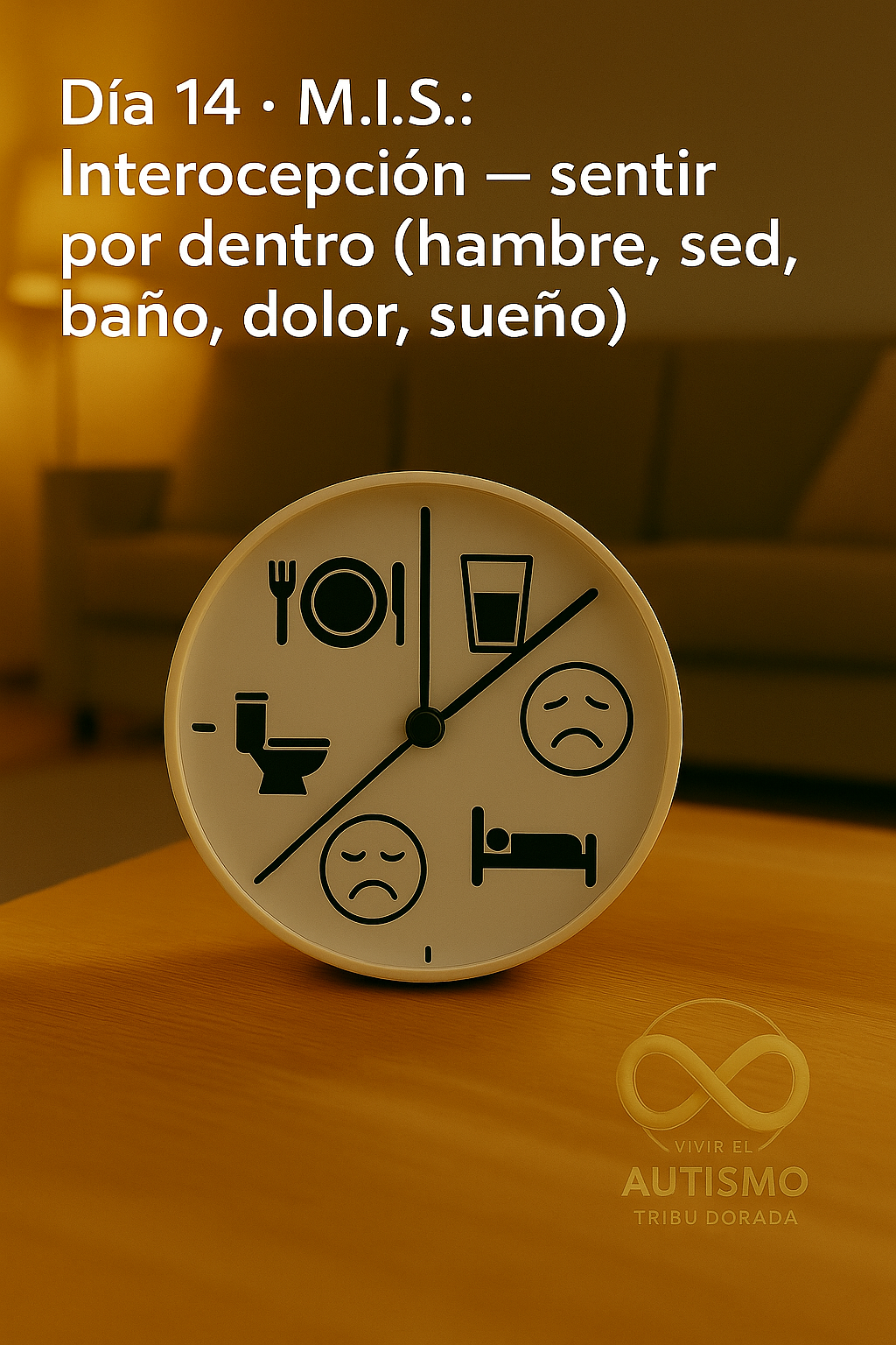 Día 14 · M.I.S.: Interocepción — sentir por dentro (hambre, sed, baño, dolor, sueño)