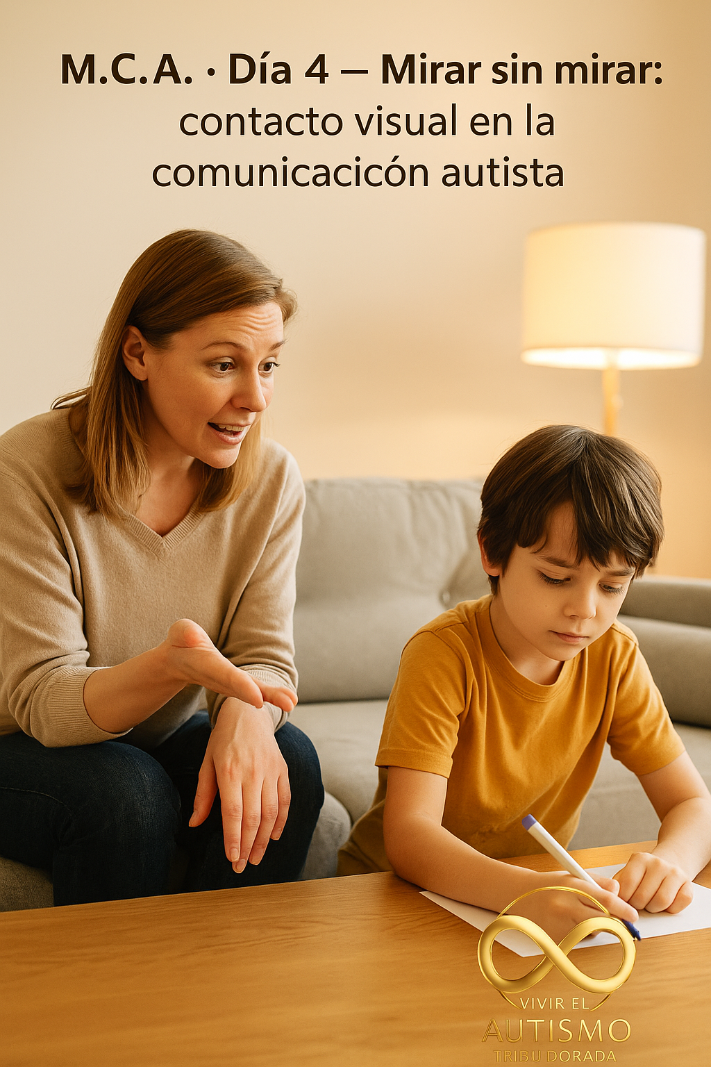 M.C.A. · Día 4 — Mirar sin mirar: contacto visual en la comunicación autista