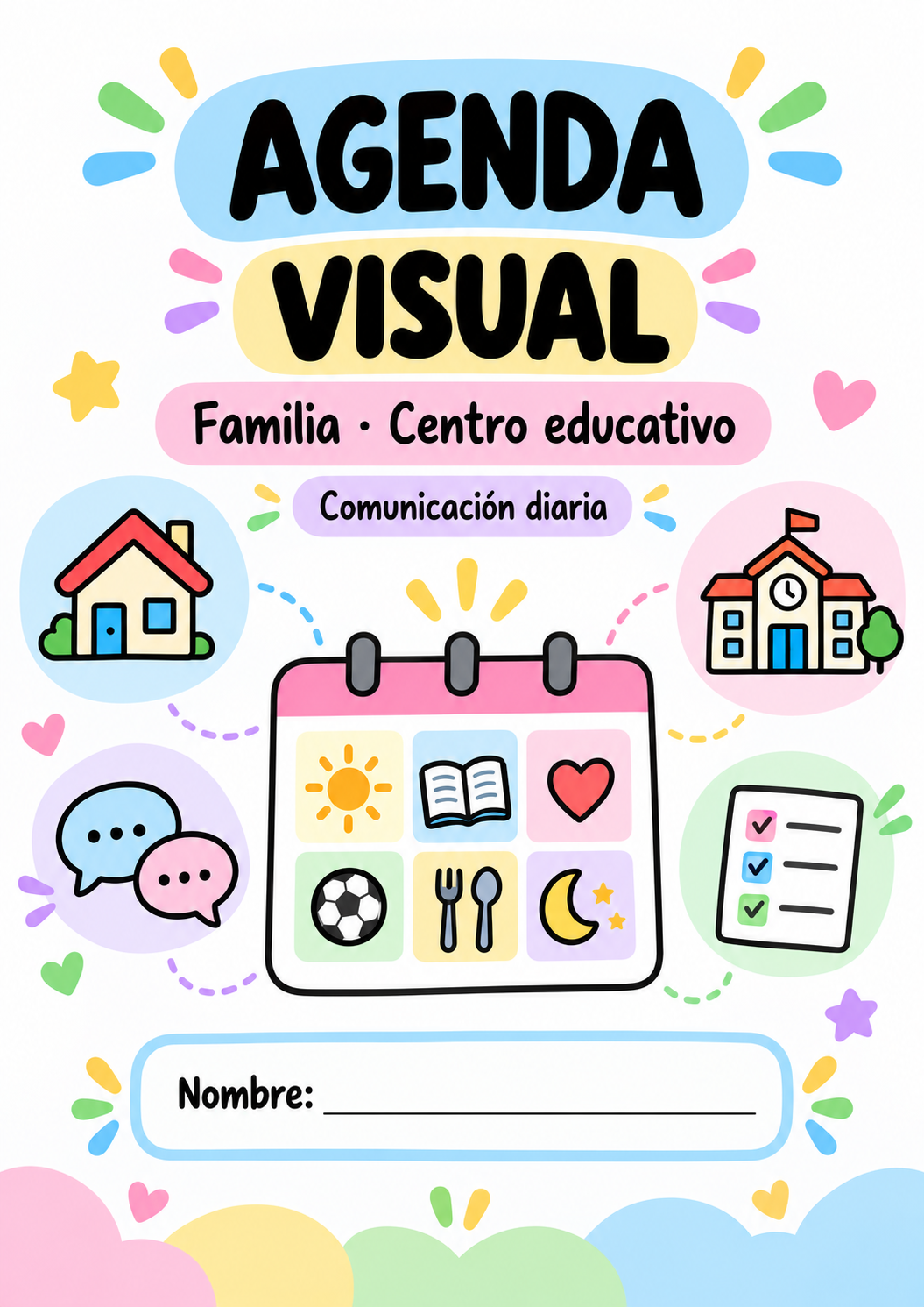 Portada de la Agenda visual familia-centro