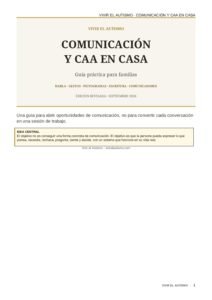 Portada de la guía Comunicación y CAA en casa