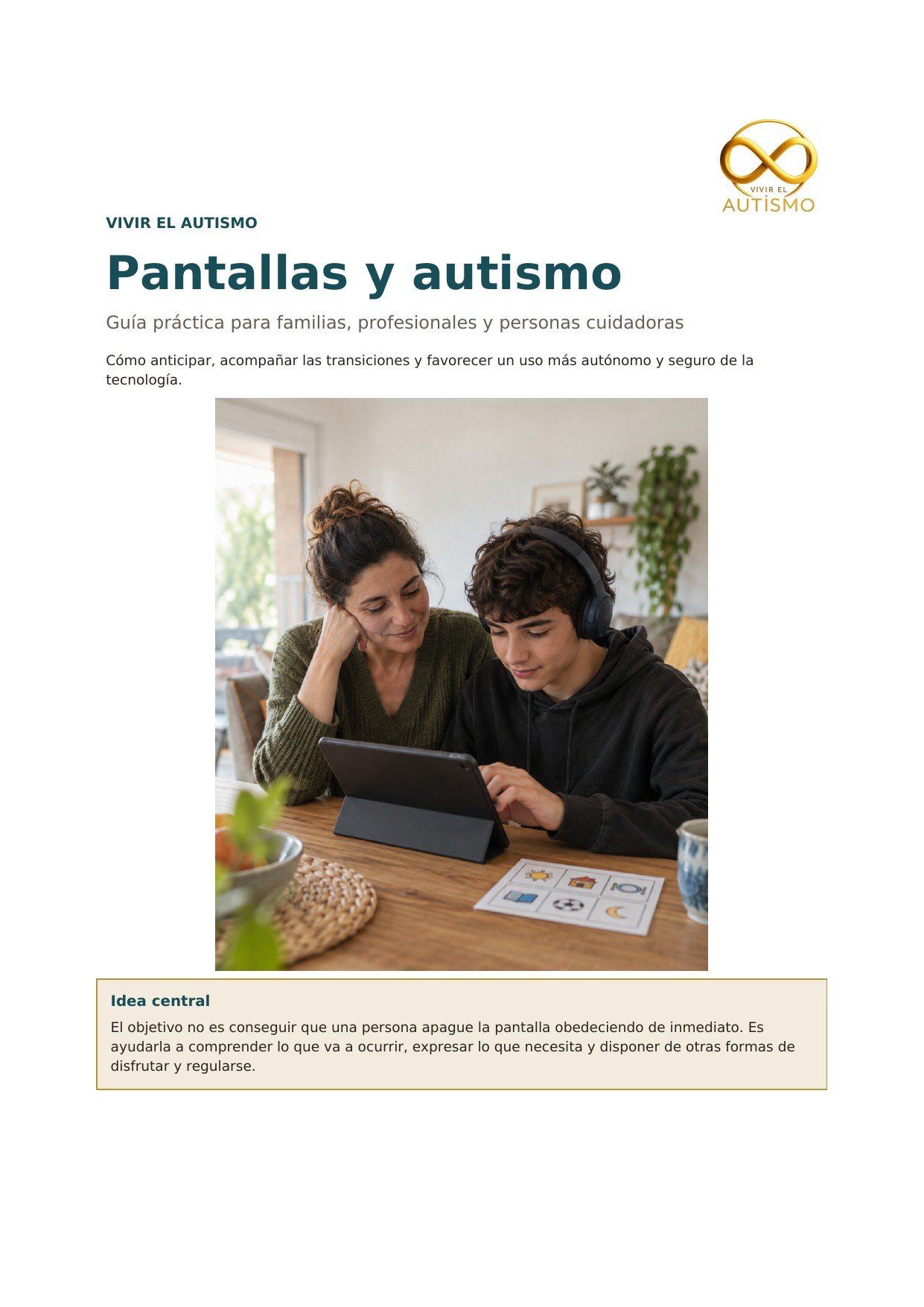Portada de la guía Pantallas y autismo 2026 de Vivir el Autismo